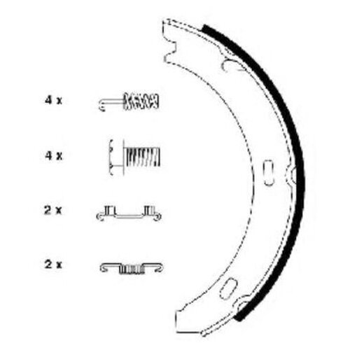 фото Комплект колодкок стояночного тормоза hella 8da 355 050-301 для mercedes 190 (w201) w201, a-class w168,w169, b-class w245, cabriolet a124 a124,