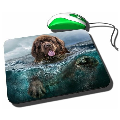 Коврик для компьютерной мышки с принтом Ньюфаундленд