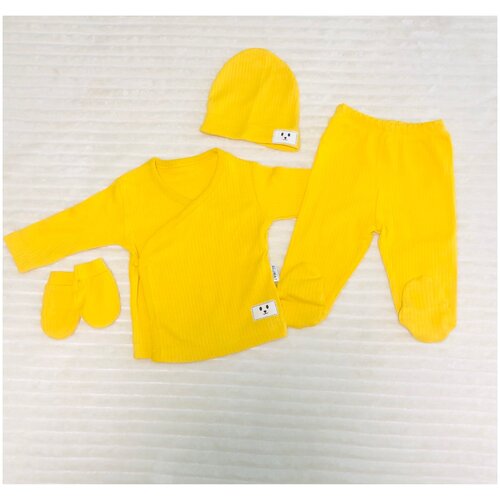 Желтый комплект одежды для новорожденного, 0-3 мес.