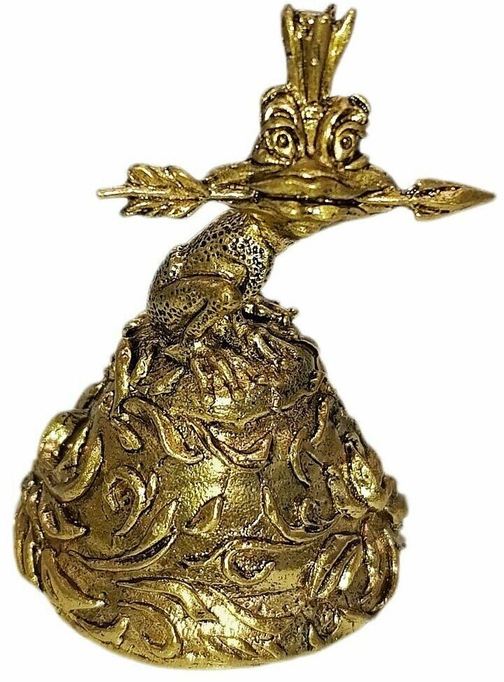 Колокольчик Царевна Лягушка со стрелой 5 см бронза