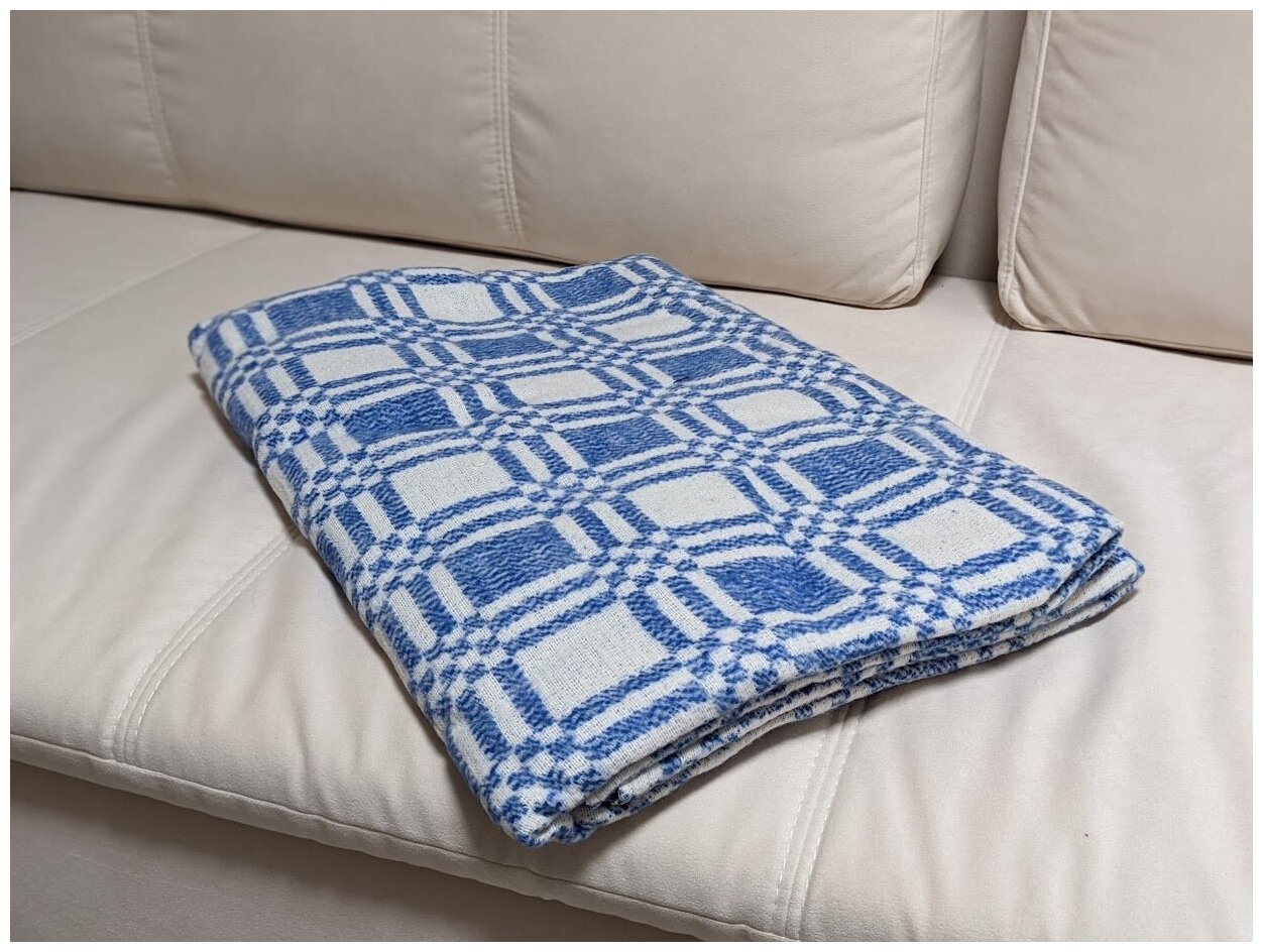 Одеяло байковое 170х200 голубое - фотография № 2