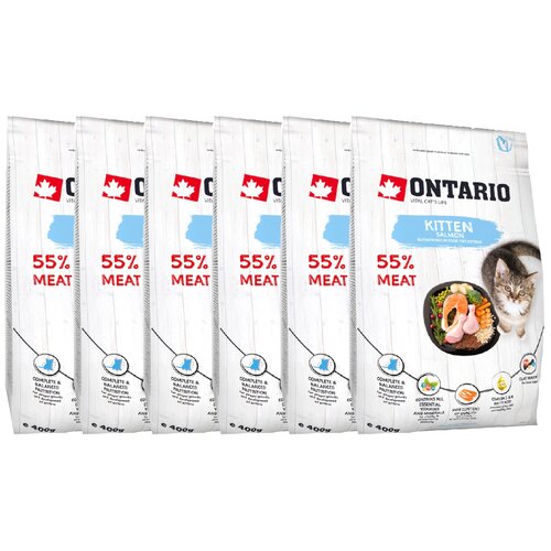  корм для котят Ontario с лососем 6 шт. х 400 г