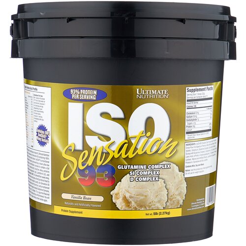 Протеин Ultimate Nutrition ISO Sensation 93, 2270 гр., ваниль протеин ultimate nutrition iso sensation cookies n cream 2270 гр