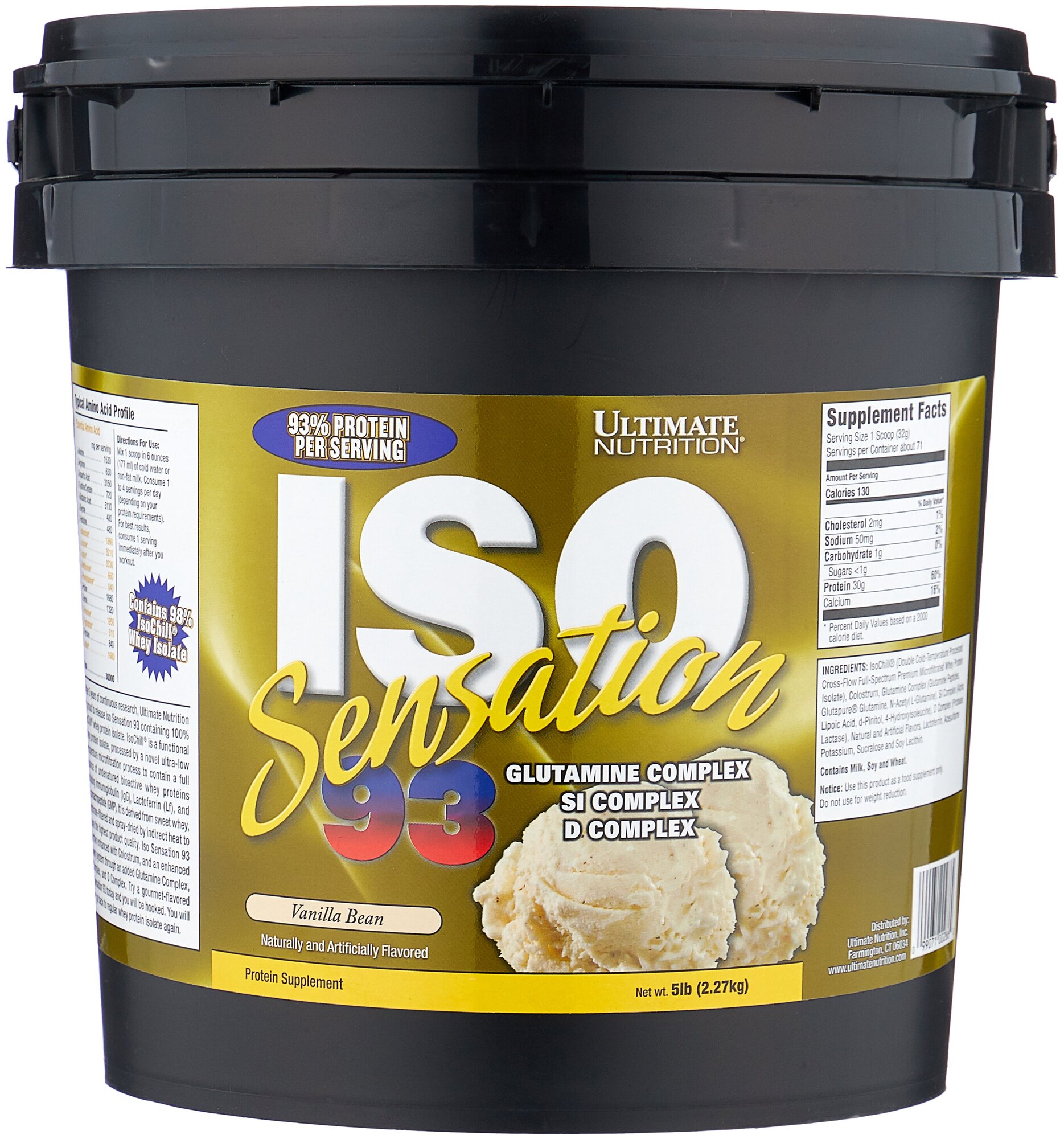 Протеин Ultimate Nutrition ISO Sensation 93, 2270 гр., ваниль