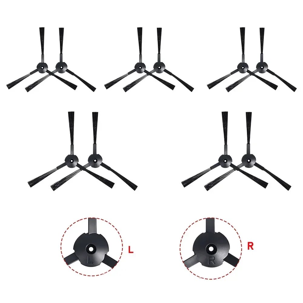 Щетки боковые для пылесосов ILIFE WINDNINJA Черный, 5R 5L 10PCS set