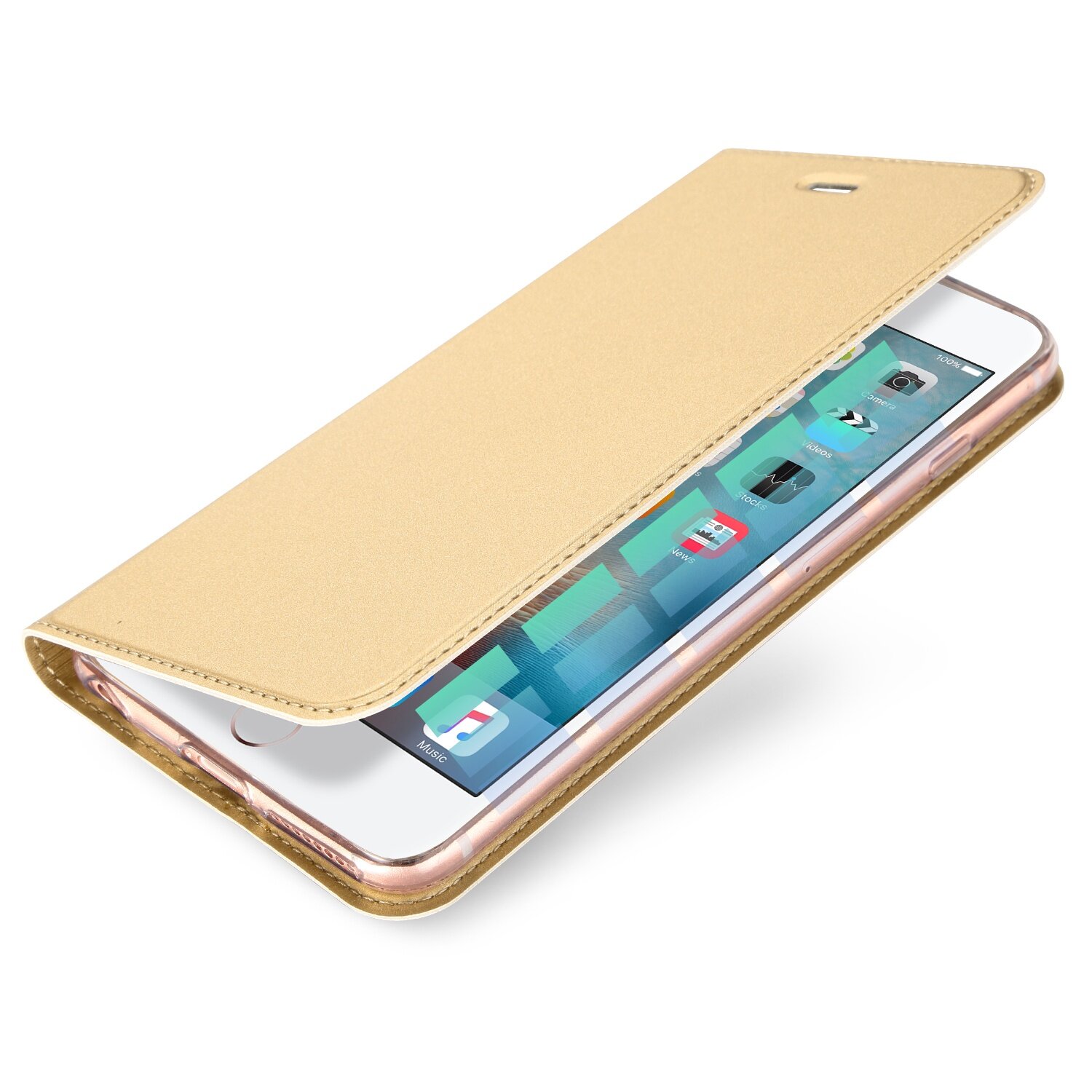 Чехол книжка для iPhone 6 / 6S Max Skin Series золотой