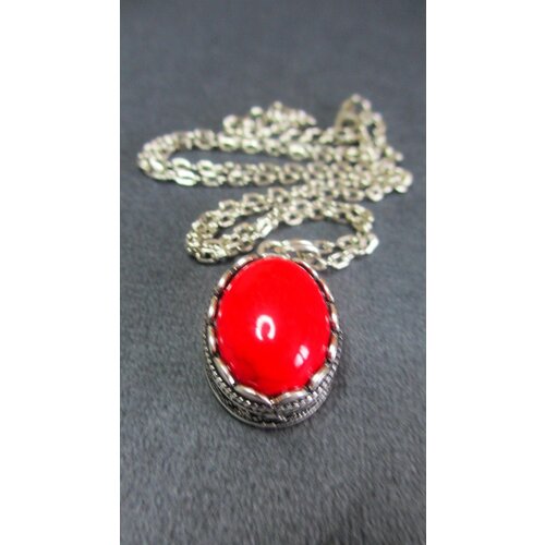 Подвеска, коралл, коралл прессованный, коралл синтетический, красный