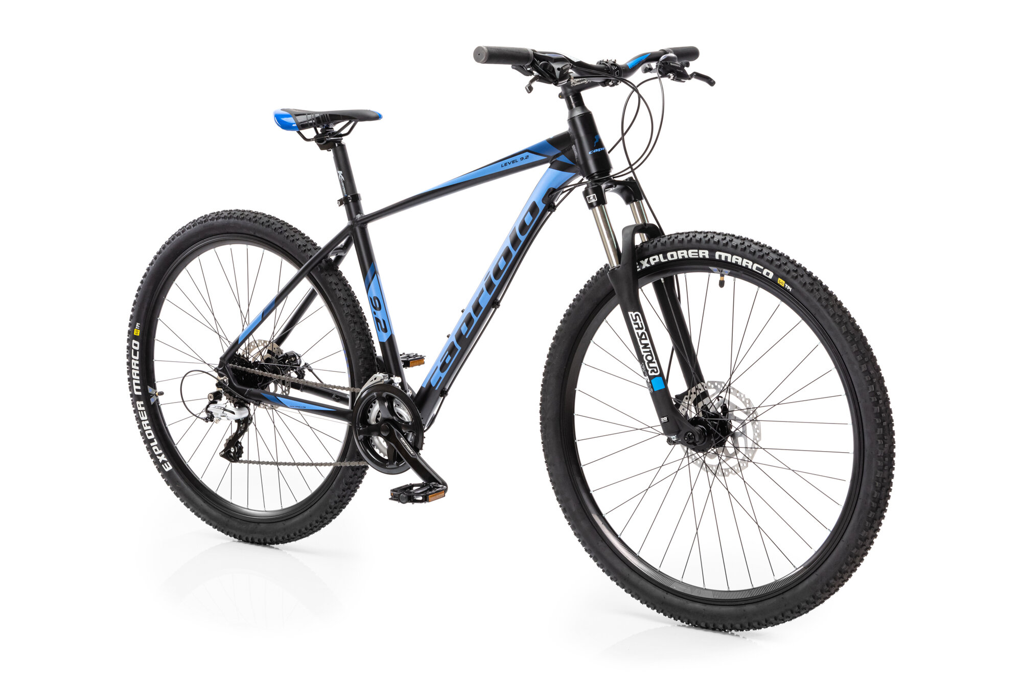 Велосипед CAPRIOLO MTB LEVEL 9.2 (3 X 8), рама алюминий 19', колёса 29' (чёрный - синий), нагрузка до 130кг