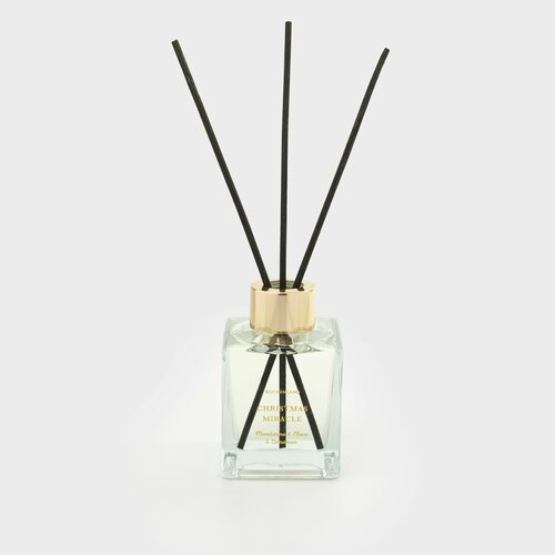 (НГ)Ароматический диффузор, 90 мл, Mandarine & Clove & Cinnamon, Christmas miracle прозрачный