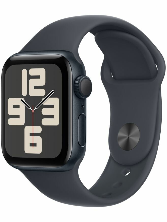 Apple Watch SE 2024, 40 мм, корпус из алюминия цвета полуночный черный, S/M