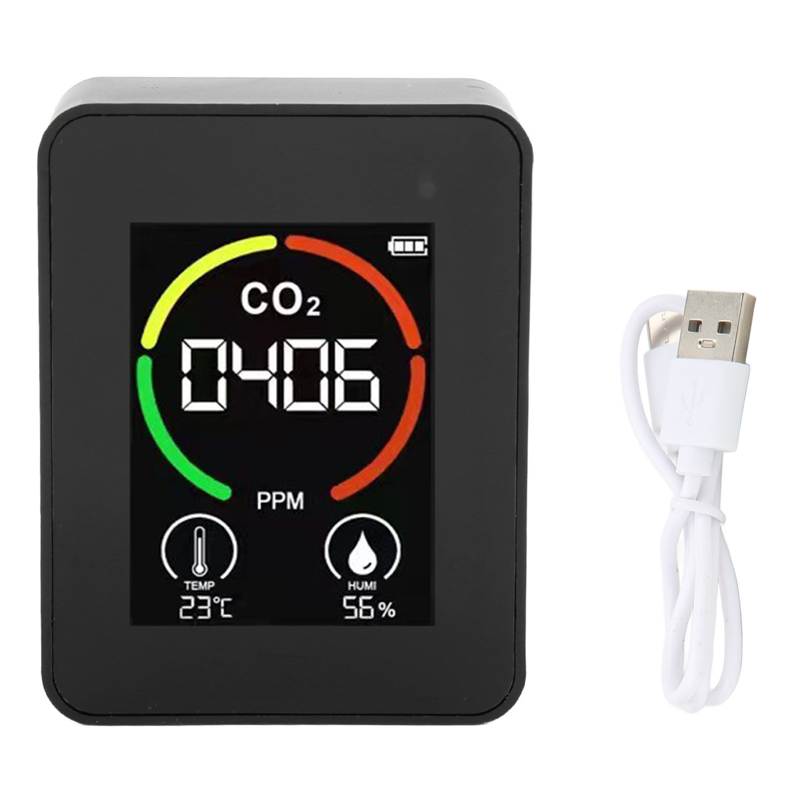 TVOC Air Quality Monitor CO2 Detector Thermometer Hygrometer Home Air Purifier USB Charging Compact Design for Accurate Air Quality Testing