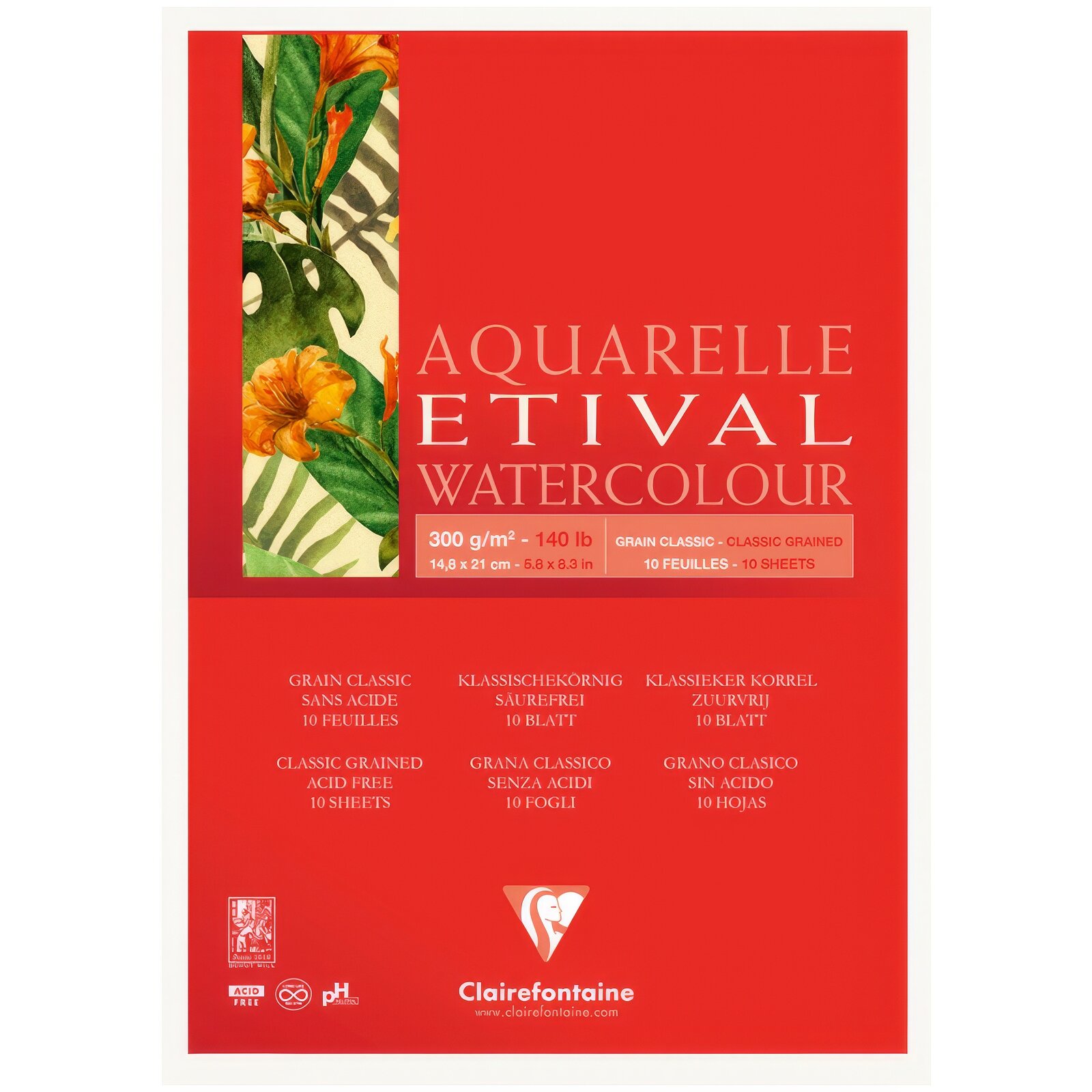 Альбом-склейка для акварели Clairefontaine "Etival" 14,5х21 см 10 л 300 г, классическое зерно - фото №7