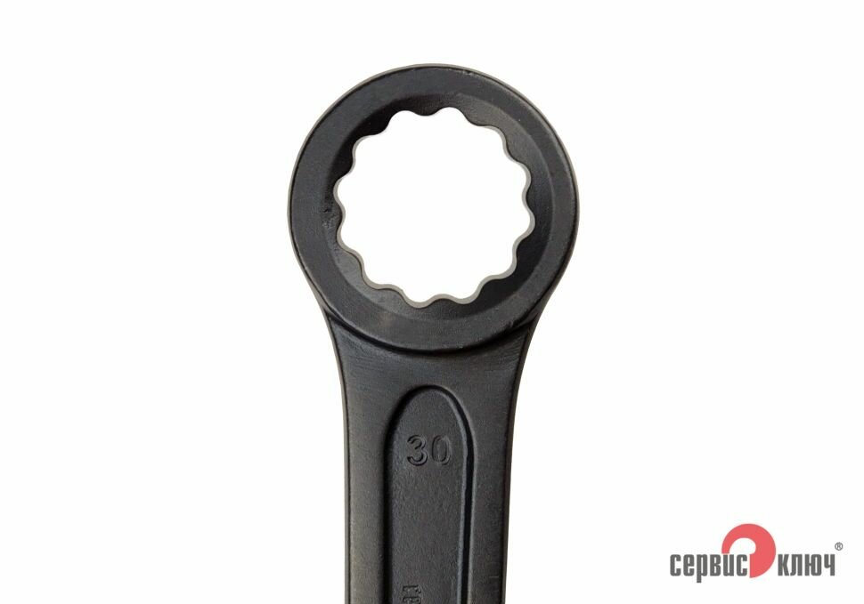 Ключ накидной 30 мм мощный, длина 190 мм, 12-гранный, Сервис Ключ — фото 1