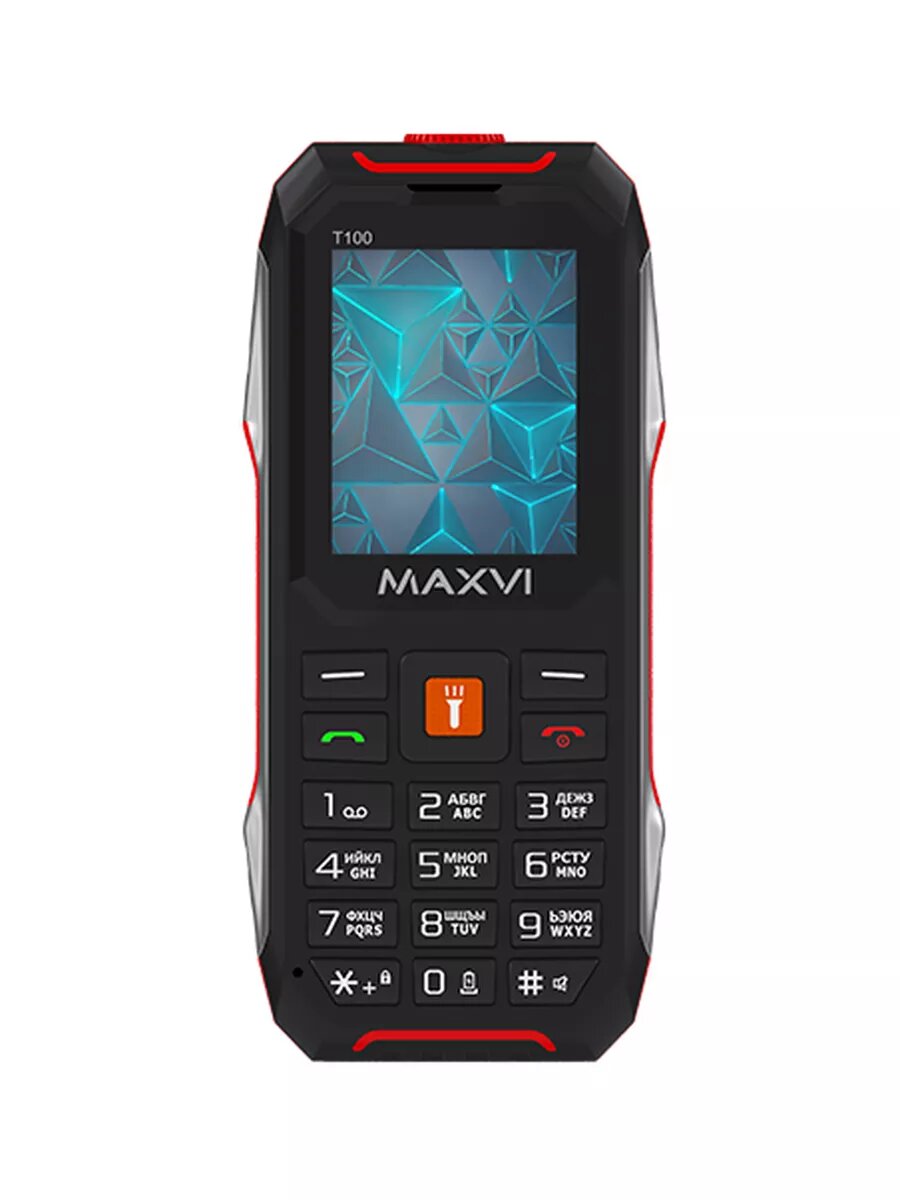 Кнопочный телефон MAXVI T100 1.77" 1500 мАч 2 SIM-карты Red/Красный