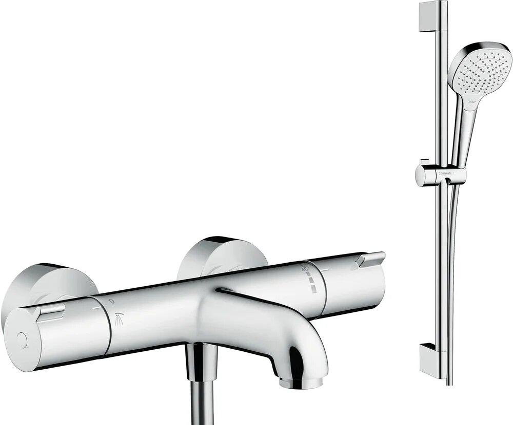 Термостатический смеситель Hansgrohe Ecostat 1001 CL ВМ 13201000 / Душевой гарнитур Hansgrohe Croma Select E Vario 26582400