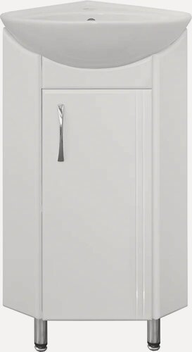 Изображение товара Тумба под раковину без столешницы Style Line Эко Стандарт Веер 30 напольная, белая, глянцевая, тумба для ванной, с дверками
