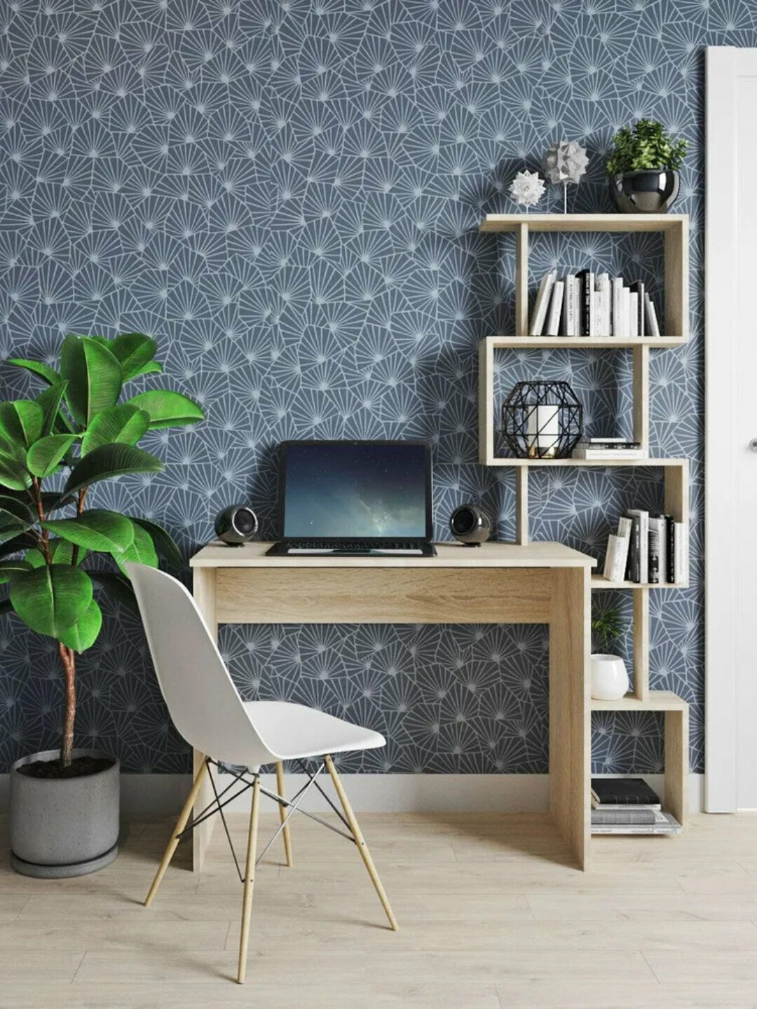 Письменный стол Martin, белый глянец, универсальный , 120х45х162 см — фото 1