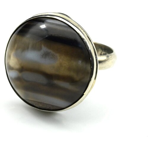 Кольцо Радуга Камня, агат, размер 18, мультиколор кольцо радуга камня агат размер 18 черный коричневый