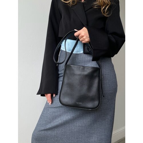 Сумка кросс-боди TIKITORCH, фактура зернистая, черный