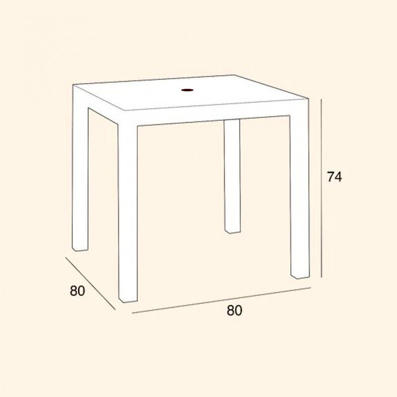 Стол B:RATTAN DALLAS (80x80x74), коричневый - фотография № 3