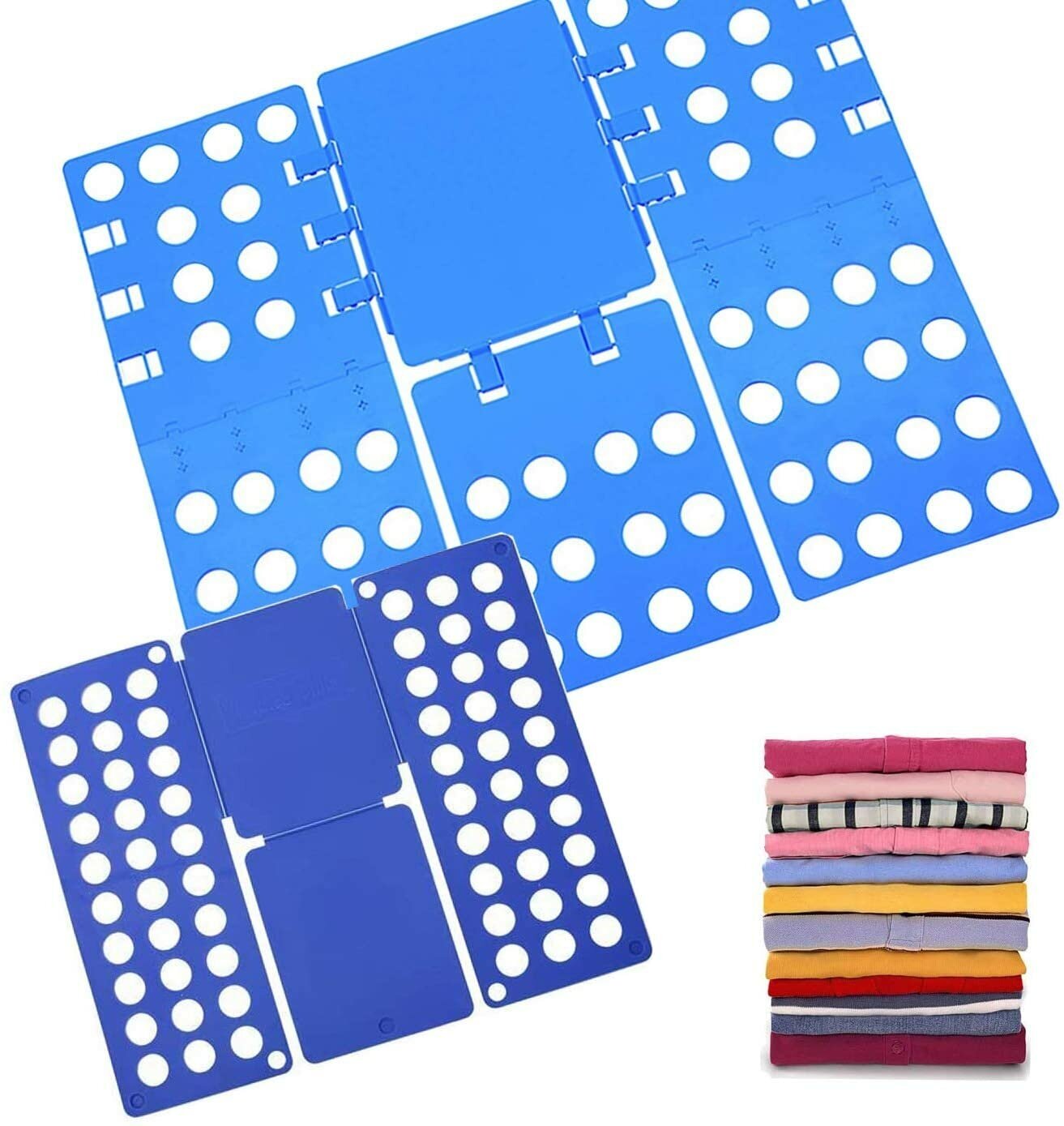Рамка для складывания взрослой одежды CLOTHES FOLDER, 67х59 см цвет голубой - фотография № 3