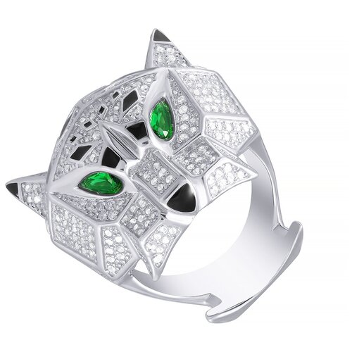 фото Element47 кольцо из серебра 925 пробы с кубическим цирконием и эмалью zxr26_ko_enam_001_wg, размер 18.5