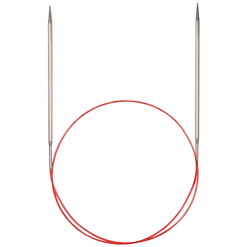 Купить Спицы ADDI круговые с удлиненным кончиком 775-7, диаметр 2 мм, длина 150 см, серебристый/красный
