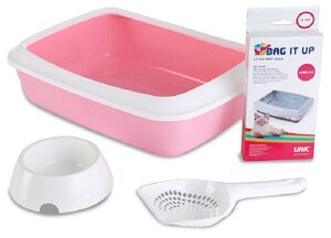 SAVIC Набор для котят Starter Kit розовый (туалет-лоток IRIZ 42см. пакеты. совок. миска)