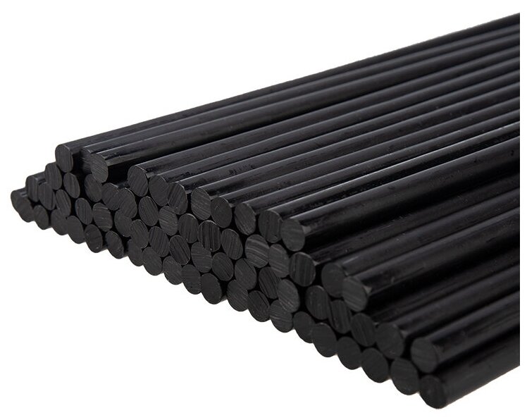 Набор черных экологичных клеевых стержней (200 мм - 7 мм), в упаковке 1 кг