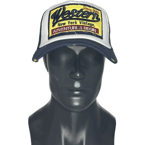 фото Бейсболка бини бейсболка мужская женская летняя с сеткой, кепка мужская женская с сеткой, размер 55-58, синий ganalyly