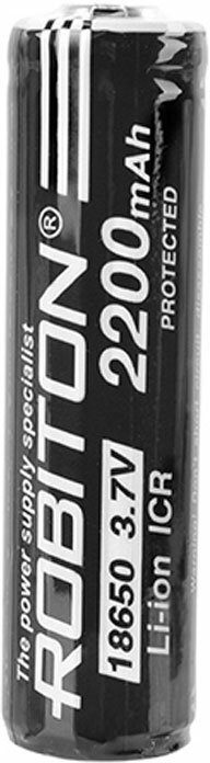 Аккумулятор ROBITON LiHYB 18650 37 В 2200 мАч с защитой для тактических фонарей РК1