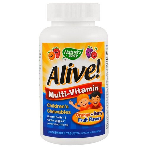 Nature's Way Alive! Once Daily Children's Chewable Multi-Vitamin 120 жевательных таблеток