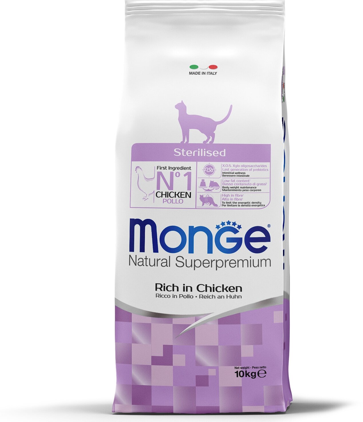 Cухой корм Monge Cat Daily Line Sterilised для стерилизованных кошек, из курицы 10 кг