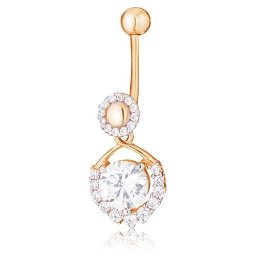 Пирсинг Ювелир Карат, красное золото, 585 проба, фианит, средний вес 1.73 гр.