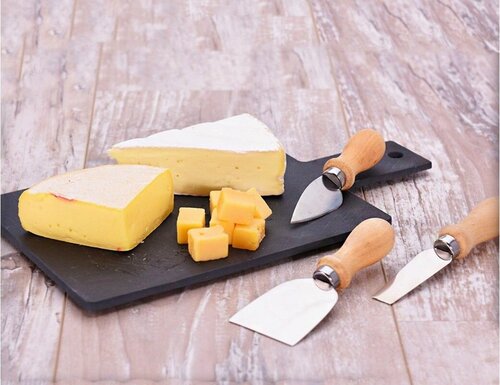Доска для сыра с комплектом ножей магия камня, сланцевая, чёрная, 33х17 см, Koopman International 210000700
