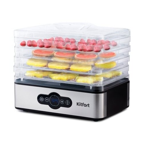 Сушка для фруктов и овощей Kitfort KT-1914 5под 240Вт черный 1818200₽