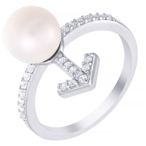 фото Element47 кольцо из серебра 925 пробы с кубическим цирконием и культивированным жемчугом sr03154a_ko_wp_001_wg, размер 17