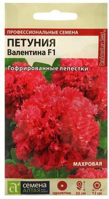 Семена Петуния махровая F1 Валентина 10 штук семян Русский Огород