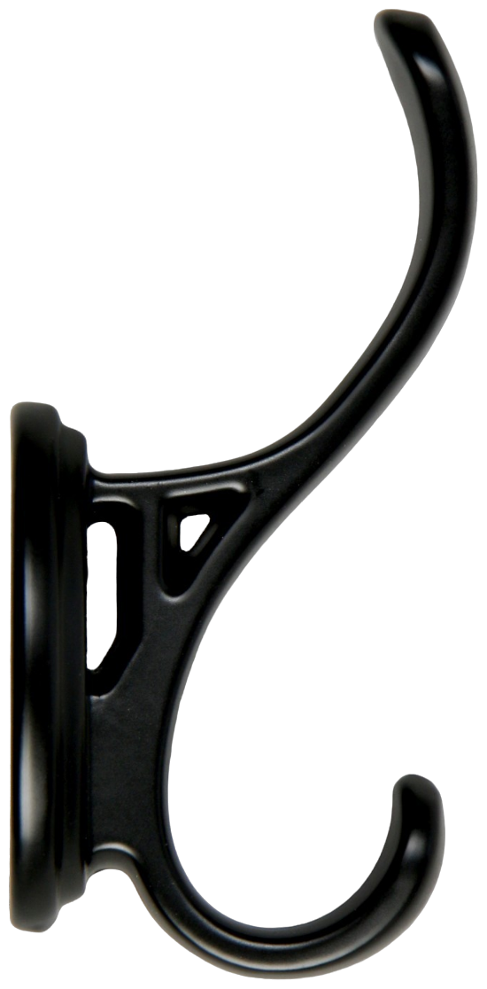 Крючок мебельный CAPPIO FLOW, двухрожковый, цвет черный - фотография № 2