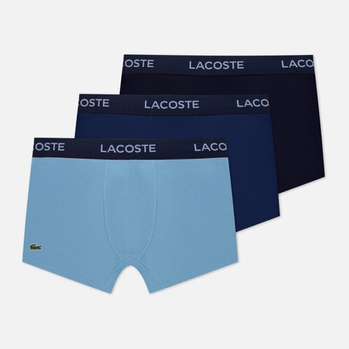 Комплект мужских трусов Lacoste Microfiber Trunk 3-Pack синий, Размер L