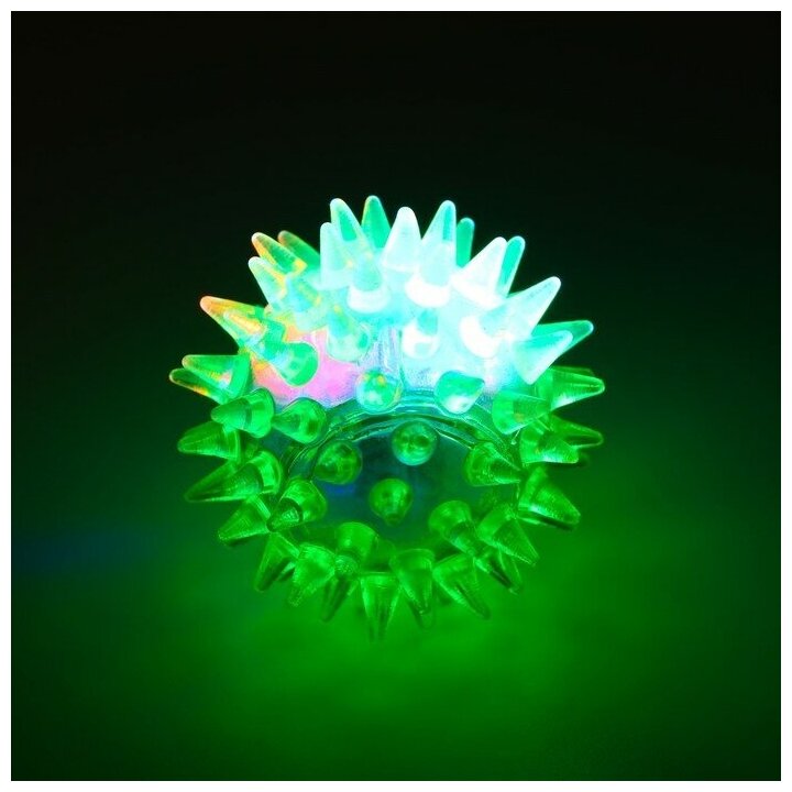 Мяч светящийся мини для кошек, TPR, 3,5 см, зелёный - фотография № 4