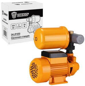 <b>Насосная</b> <b>станция</b> DEKO DKJP450, 450Вт, 45 л/мин, 2л <span>5м трубное соединение: 1" Поставляется в картонной коробке</span>