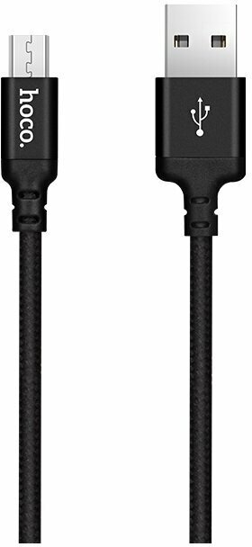 Кабель USB MicroUSB Hoco X14 (2 метра) <черный>