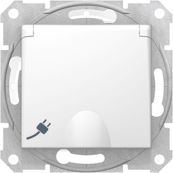 Розетка Schneider ElectricSDN3100521 SEDNA, 16 А, с защитной шторкой, белый