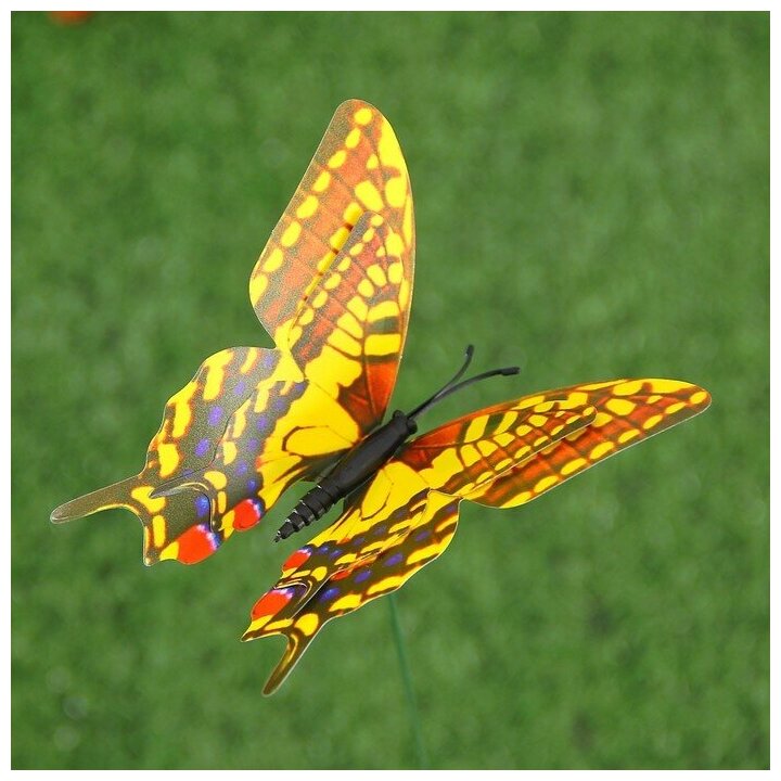 Штекер садовый "Бабочка" 8х10см, 25см, микс - фотография № 16