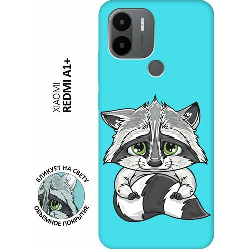 Матовый чехол Sad Raccoon для Xiaomi Redmi A1+ / Сяоми Редми А1 Плюс с 3D эффектом мятный матовый чехол sad cat для xiaomi redmi a1 сяоми редми а1 плюс с 3d эффектом мятный