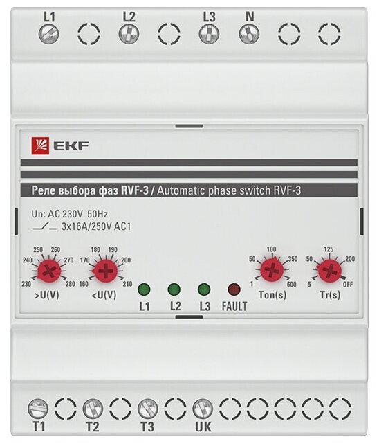 EKF Реле выбора фаз РВФ-3 PROxima RVF-3 . - фотография № 2