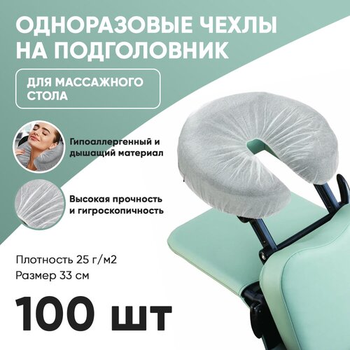 Чехол для подголовника на кушетку AMZ Medical Supply, 100 шт. Одноразовые расходные материалы для массажного стола, чехол на подушку для лица