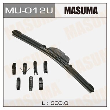 Щетка стеклоочистителя бескаркасная MASUMA 12"/300 мм универсальная 8 переходников