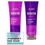 ZOOM Keratin Безсульфатный шампунь для волос + маска - изображение